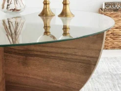 Vente-unique Salontafel-Salontafel Van Gehard Glas - Naturel En Transparant - Aysun