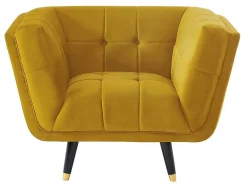 Vente-unique Fauteuil Stof Fluweel / Suedine-Samantha Ii Fluwelen Fauteuil - Oker