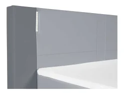 Ysmée Boxspringbed-Samenstelling Boxspring Hoofdbord Met Leds + Lattenbodems + Matras + Dekmatras Asti Van Ysmee - 160 X 200 Cm - Antraciet En Lichtgrijs