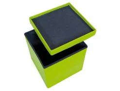 Vente-unique Opbergaccessoire-Sanne Opbergdozen Voetenbank Met Deksel, Groen.