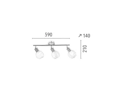 EPIKASA Tuinlamp-Sara Spot, Chroom, Wit, 59X14X21 Cm,