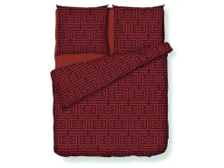 OZAIA Beddengoed-Satijnen Beddengoed Set Met 80 Draden/Cm - Dekbedovertrek 240 X 260 Cm + 2 Kussenslopen 63 X 63 Cm - Terracotta - Burby