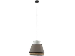 OZAIA Hanglamp-Scandinavische Rieten Hanglamp - Naturel En Warmgrijs - D35 X H120 Cm - Klaus