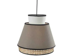 OZAIA Hanglamp-Scandinavische Rieten Hanglamp - Naturel En Warmgrijs - D35 X H120 Cm - Klaus