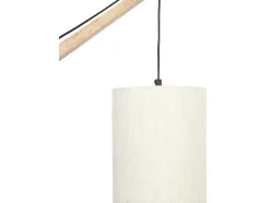 OZAIA Wandlamp-Scandinavische Wandlamp - Mangohout En Stof - D21 X H36 Cm - Licht Naturel En Beige - Paliana