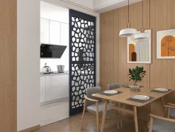 Vente-unique Scheidingswand-Scheidingswand Verzinkt Staal L88 X H245 Cm Antraciet - Verstelbare Hoogte - Laduna