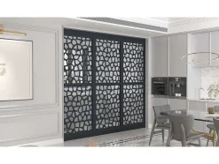 Vente-unique Scheidingswand-Scheidingswand Verzinkt Staal L88 X H245 Cm Antraciet - Verstelbare Hoogte - Laduna