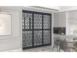 Vente-unique Scheidingswand-Scheidingswand Verzinkt Staal L88 X H245 Cm Antraciet - Verstelbare Hoogte - Lateri