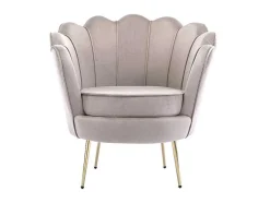 PASCAL MORABITO Fauteuil Stof Fluweel / Suedine-Schelpvormige Fauteuil Van Taupegrijs Velours Dandelion - Van