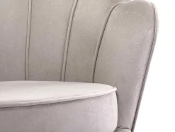 PASCAL MORABITO Fauteuil Stof Fluweel / Suedine-Schelpvormige Fauteuil Van Taupegrijs Velours Dandelion - Van