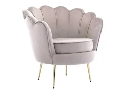 PASCAL MORABITO Fauteuil Stof Fluweel / Suedine-Schelpvormige Fauteuil Van Taupegrijs Velours Dandelion - Van