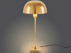 OZAIA Lamp-Schemerlamp Champignon Met Art-Decostijl Amanite - Marmer En Ijzer - 24,5 X 24,5 X 52 Cm - Goudkleurig