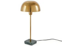 OZAIA Lamp-Schemerlamp Champignon Met Art-Decostijl Amanite - Marmer En Ijzer - 24,5 X 24,5 X 52 Cm - Goudkleurig