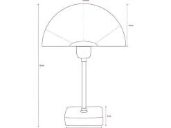 OZAIA Lamp-Schemerlamp Champignon Met Art-Decostijl Amanite - Marmer En Ijzer - 24,5 X 24,5 X 52 Cm - Goudkleurig