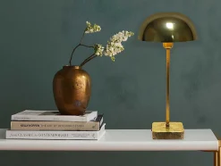 OZAIA Lamp-Schemerlamp Champignon Met Art-Decostijl Amanite - Marmer En Ijzer - 24,5 X 24,5 X 52 Cm - Goudkleurig