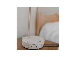 OZAIA Lamp-Schemerlamp Met Vintage-Stijl Lullaby - Sokkel Van Terrazzo - 23 X 15 X 38 Cm - Goudkleurig