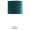 OZAIA Lamp-Schemerlamp Van Fluweel Met Charmante Stijl Aegon - Sokkel Van Marmer - 25 X 25 X 43 Cm - Groen