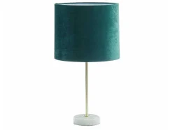 OZAIA Lamp-Schemerlamp Van Fluweel Met Charmante Stijl Aegon - Sokkel Van Marmer - 25 X 25 X 43 Cm - Groen