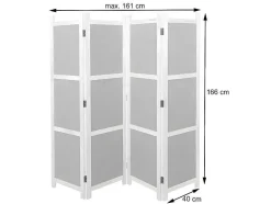 Vente-unique Kamerscherm-Scherm Mcw-G52, Bruin, 4 Panelen 166X160Cm