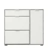 Vente-unique Schoenenkast-Schoenenkast Arietta - 2 Vlakken, 1 Deur En 1 Lade - Kleur: Wit & Beton