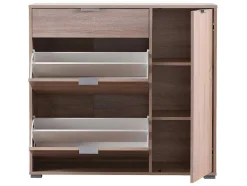 Vente-unique Schoenenkast-Schoenenkast Arietta - 2 Vlakken, 1 Deur En 1 Lade - Kleur: Wit & Beton