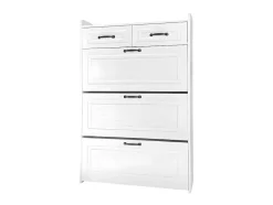 ModernLuxe Schoenenkast-Schoenenkast In Spaanplaat - 3 Klepdeuren En 2 Laden - Wit