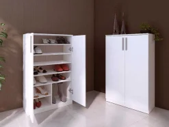 Vente-unique Schoenenkast-Schoenenkast Mathias - 2 Deuren - Wit
