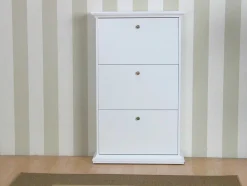 Vente-unique Schoenenkast-Schoenenkast Wit Venetie Met 3 Kleppen.
