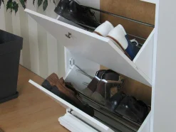Vente-unique Schoenenkast-Schoenenkast Wit Venetie Met 3 Kleppen.