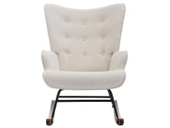 Vente-unique Fauteuil Stof-Schommelstoel Van Beige Gechineerde Stof Elmina Ii