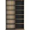 Vente-unique Boekenkast & Vitrine-Schuifboekenkast Met 18 Nissen - Naturel En Antraciet - Prali