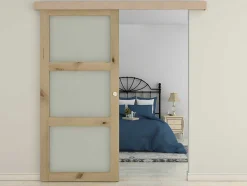 Vente-unique Schuifdeur-Schuifdeur Acosta Met 3 Ramen - H205Xb93 Cm - Mdf