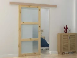 Vente-unique Schuifdeur-Schuifdeur Acosta Met 3 Ramen - H205Xb93 Cm - Mdf
