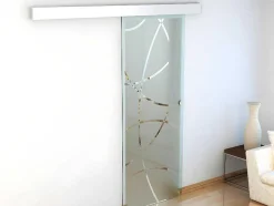 Vente-unique Schuifdeur-Schuifdeur In Opbouw Heidi - H205 X L83 Cm - Gehard Glas