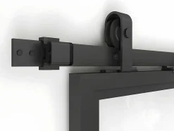 Vente-unique Schuifdeur-Schuifdeur Sinca - H205Cm X B73Cm - Helder Gehard Glas En Aluminium