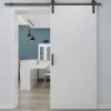 Vente-unique Schuifdeur-Schuifdeur Varin - H205Cm X L83Cm - Mdf + Wit Pvc