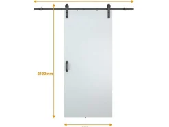 Vente-unique Schuifdeur-Schuifdeur Varin - H205Cm X L83Cm - Mdf + Wit Pvc