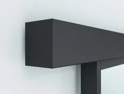 Vente-unique Schuifdeur-Schuifdeur Werkplaatsstijl - Zwart En Mat Gehard Glas - H205 X B73 Cm - Artisto