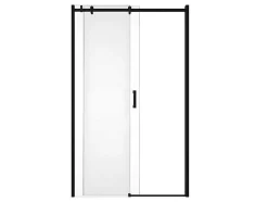 Shower & Design Douchewand-Schuifdouchedeur Met Wieltjes Mat Zwart Industriele Stijl - 120 X 195 Cm - Anakao