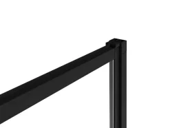 Shower & Design Badscherm-Schuifdouchewand Mat Zwart Met Handdoekenrek - 120 X 140 Cm - Waimea