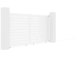 EXPERTLAND Hekjes & Poorten-Schuifpoort Aluminium L374 X H180 Cm Wit - Nazario