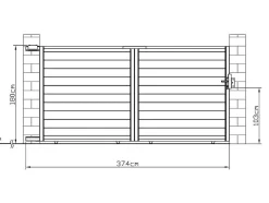 EXPERTLAND Hekjes & Poorten-Schuifpoort Aluminium L374 X H180 Cm Wit - Nazario