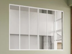 Vente-unique Glazen Binnenraam-Schuifraam Van Gepoedercoat Wit Aluminium 180 X 130 Cm - Ravena