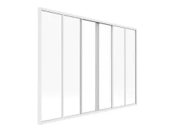 Vente-unique Glazen Binnenraam-Schuifraam Van Gepoedercoat Wit Aluminium 180 X 130 Cm - Ravena