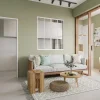 Vente-unique Glazen Binnenraam-Schuifraam Van Gepoedercoat Wit Aluminium 120 X 130 Cm - Ravena