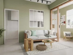 Vente-unique Glazen Binnenraam-Schuifraam Van Gepoedercoat Wit Aluminium 120 X 130 Cm - Ravena