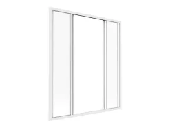 Vente-unique Glazen Binnenraam-Schuifraam Van Gepoedercoat Wit Aluminium 120 X 130 Cm - Ravena