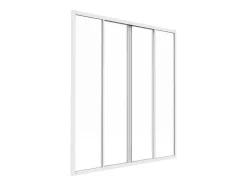 Vente-unique Glazen Binnenraam-Schuifraam Van Gepoedercoat Wit Aluminium 120 X 130 Cm - Ravena