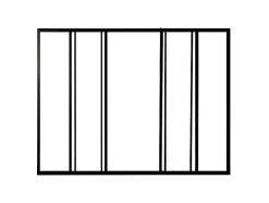 Vente-unique Glazen Binnenraam-Schuifraam Van Gepoedercoat Zwart Aluminium 180 X 105 Cm - Ravena