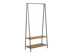 Vente-unique Kleine Opberger En Slaapkameraccessoire-Sea Kledingrek 2 Planken Zwart, Natuur.